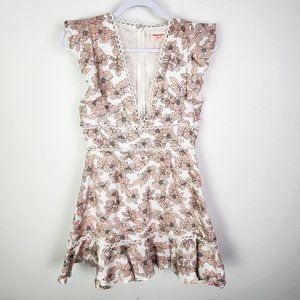 Showpo. Coastal Cowgirl Dress Size 4 Mini Ruffle Eyelet Floral Beachy Vacation